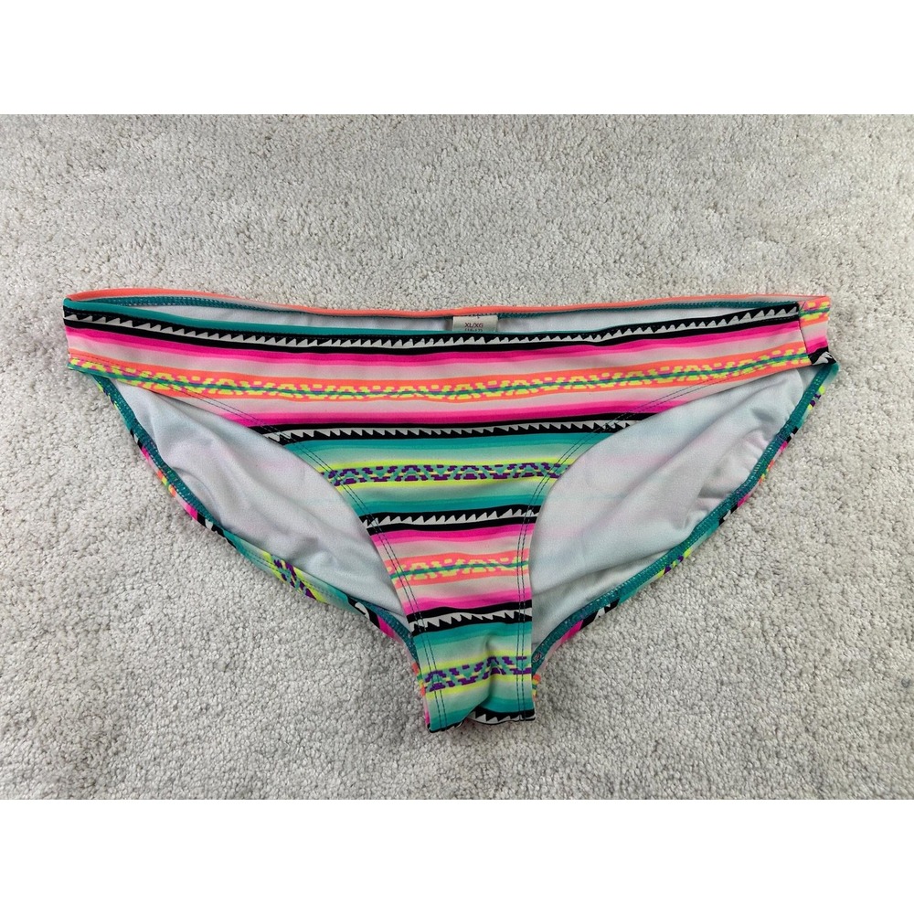 OP Bikini Bottom Womens XL Multicolor Aztec Stripe Swimwear Swimsuit Beach Pool